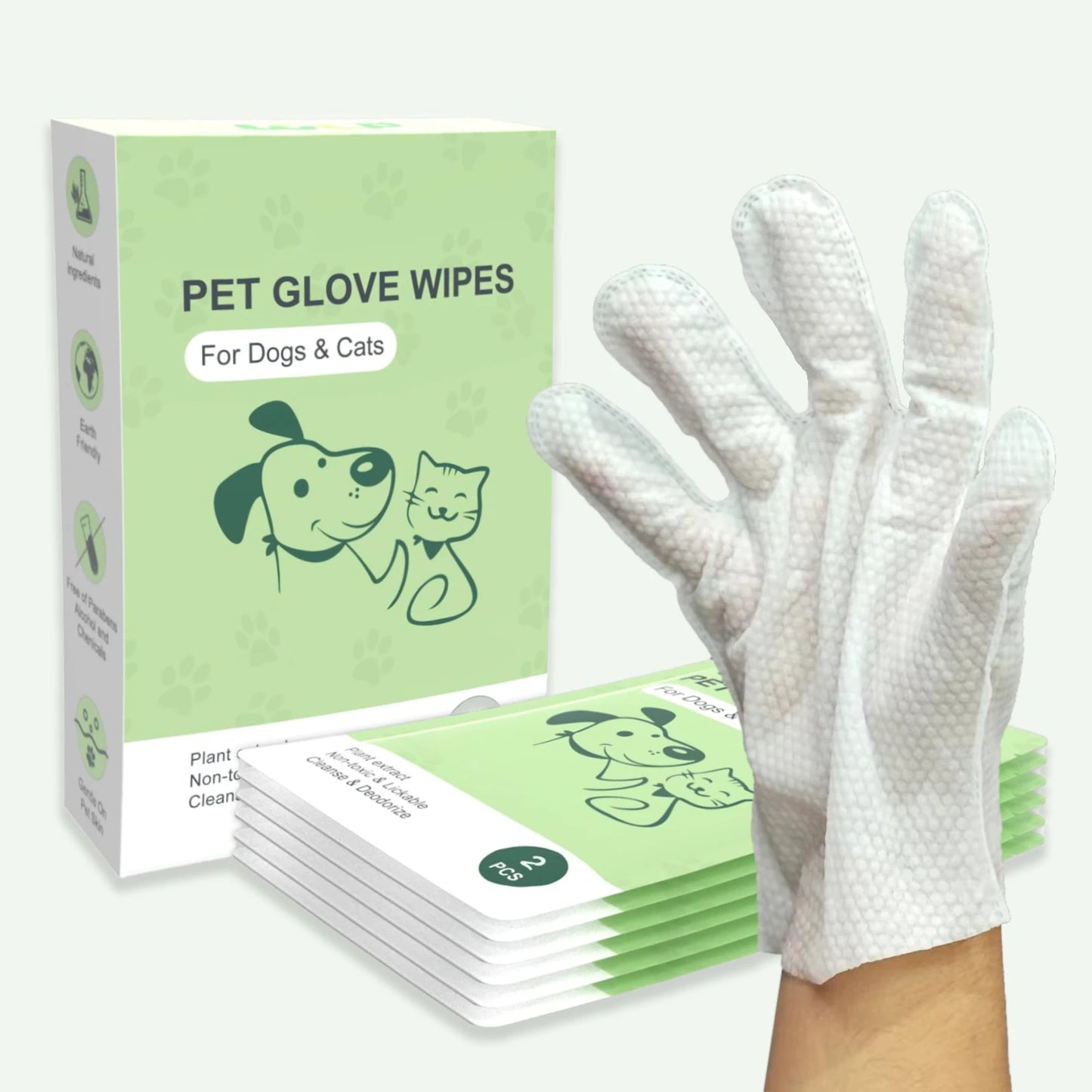 Pet Glove Wipes - 5 Packs (10 Gloves)