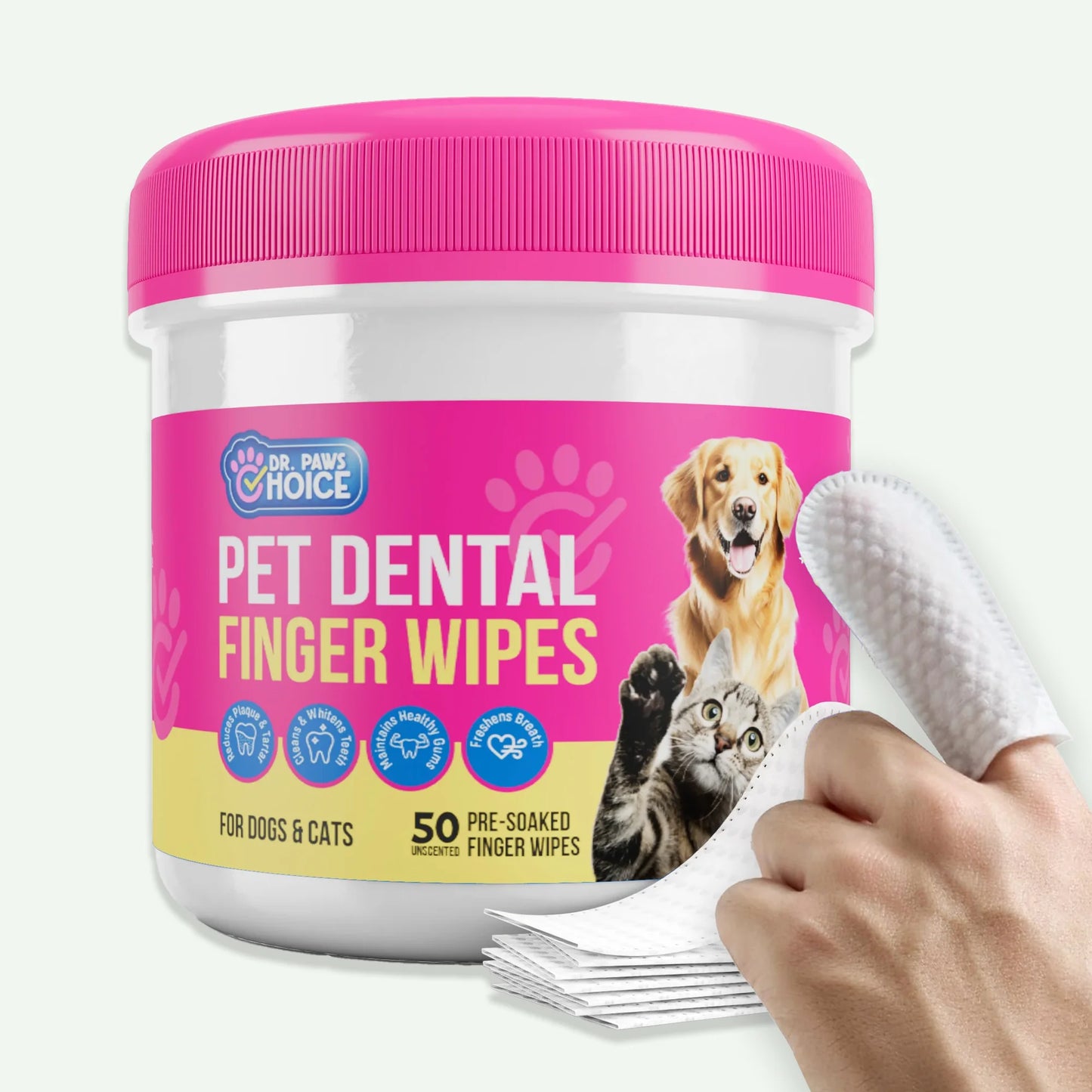 Pet Dental Finger Wipes (50 pcs)